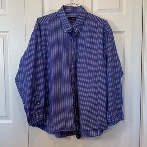 Club Room 18.5 / 34-35 Blue Pale Pink Stripe Dress Shirt